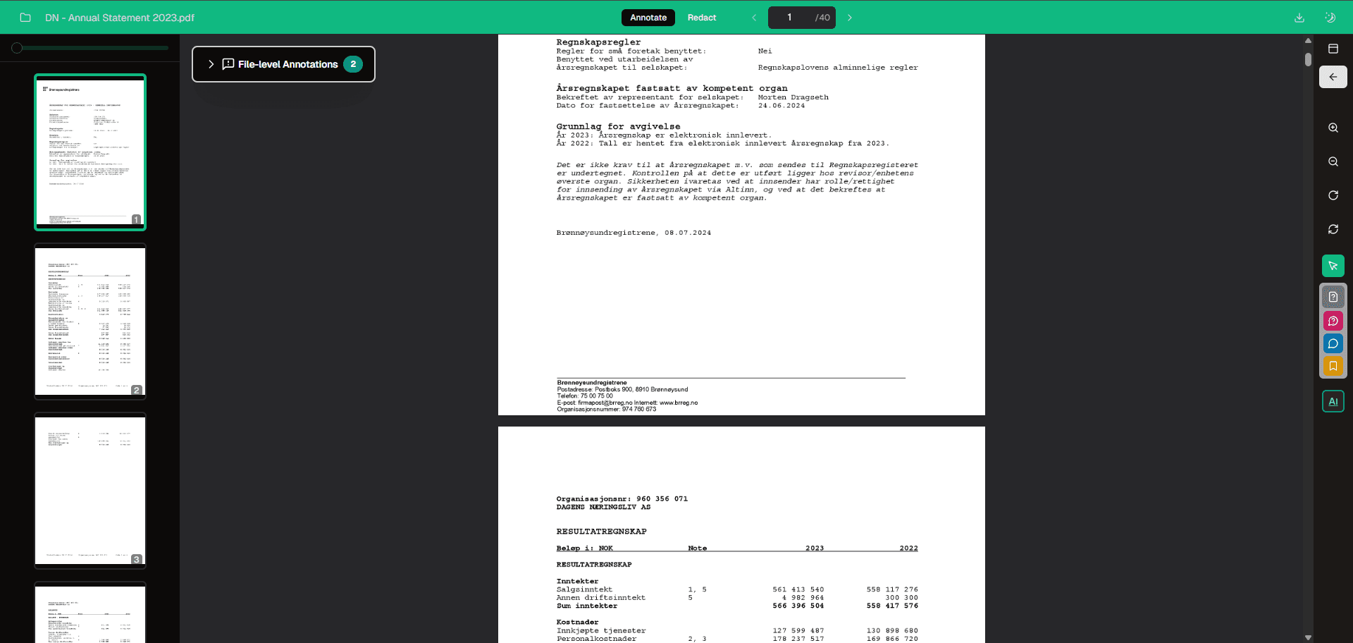 Screenshot of PDF Previewer